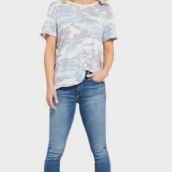 NEW Free People pastel camo tee - Picture 3 of 7
